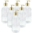 thumbnail image 1 of Refillable Gold Soap Dispenser Set with Pump for Bathroom, Kitchen (6 Pack), 1 of 10