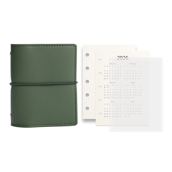 Refillable Leather 5 Rings Binder Journal Notebook 5 Holes Leather Binder Covers with Refill Paper for School Office