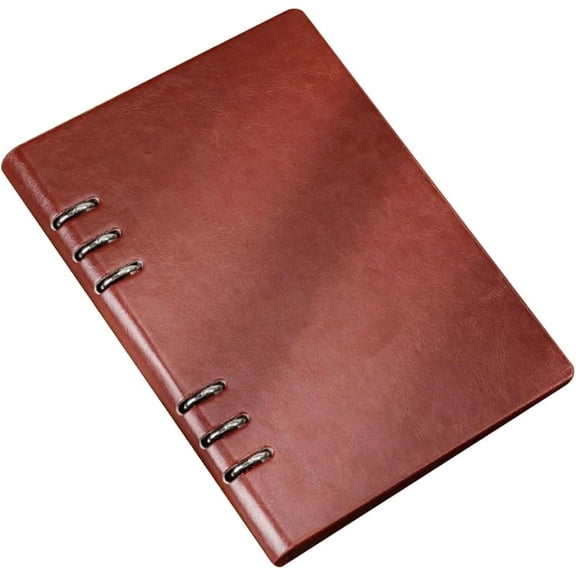 Refillable Leather A5 Loose Leaf Notebook, Loose Leaf Binder with 6 Ring,Hand-Crafted Folio,Budget Book Planner in Your Life,9.3inx6.7in