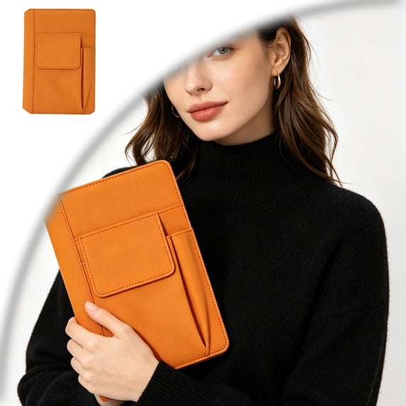 Refillable Lined Leather Journal Notebook, A5 Size Hardcover Journal Notebook for Women Men, Thick Paper Notebooks with Front Pockets and Pen Pocket, Daily Journal for Writing