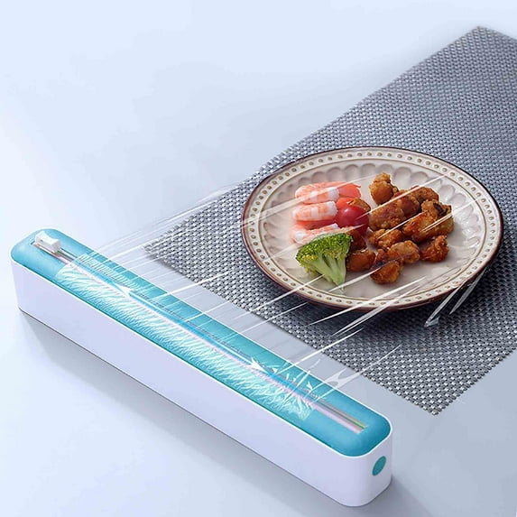 Refillable Magnetic Plastic Wrap Dispenser with Cutter, Sturdy Food Cling Wrap Film Cutter, Press and Seal Plastic Wrap, Plastic Wrap Dispenser with Cutter Plastic Wrap