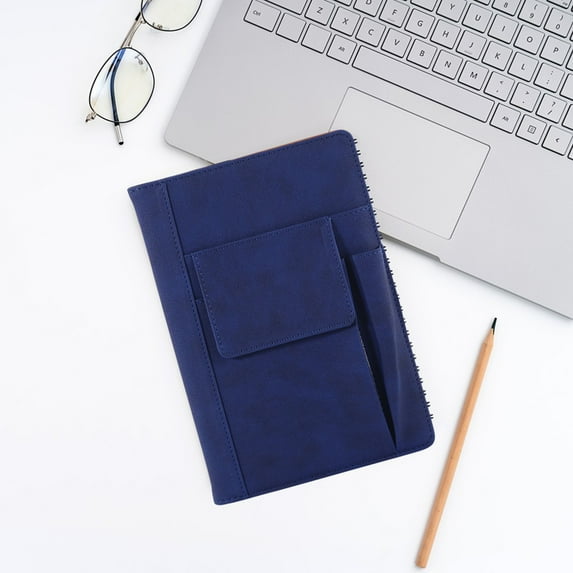 Refillable Meeting Journal Notebook, A5 Size Refillable Journal for Women Men, Thick Paper Notebooks with Pockets, A5 Office Notebook, Daily Premium Journal for Writing