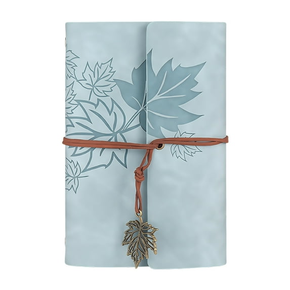 Refillable Notebook With 6 Rings Leather Binder Covers Pendant 75 Sheets Lined/Unruled Portable Planner Notebook