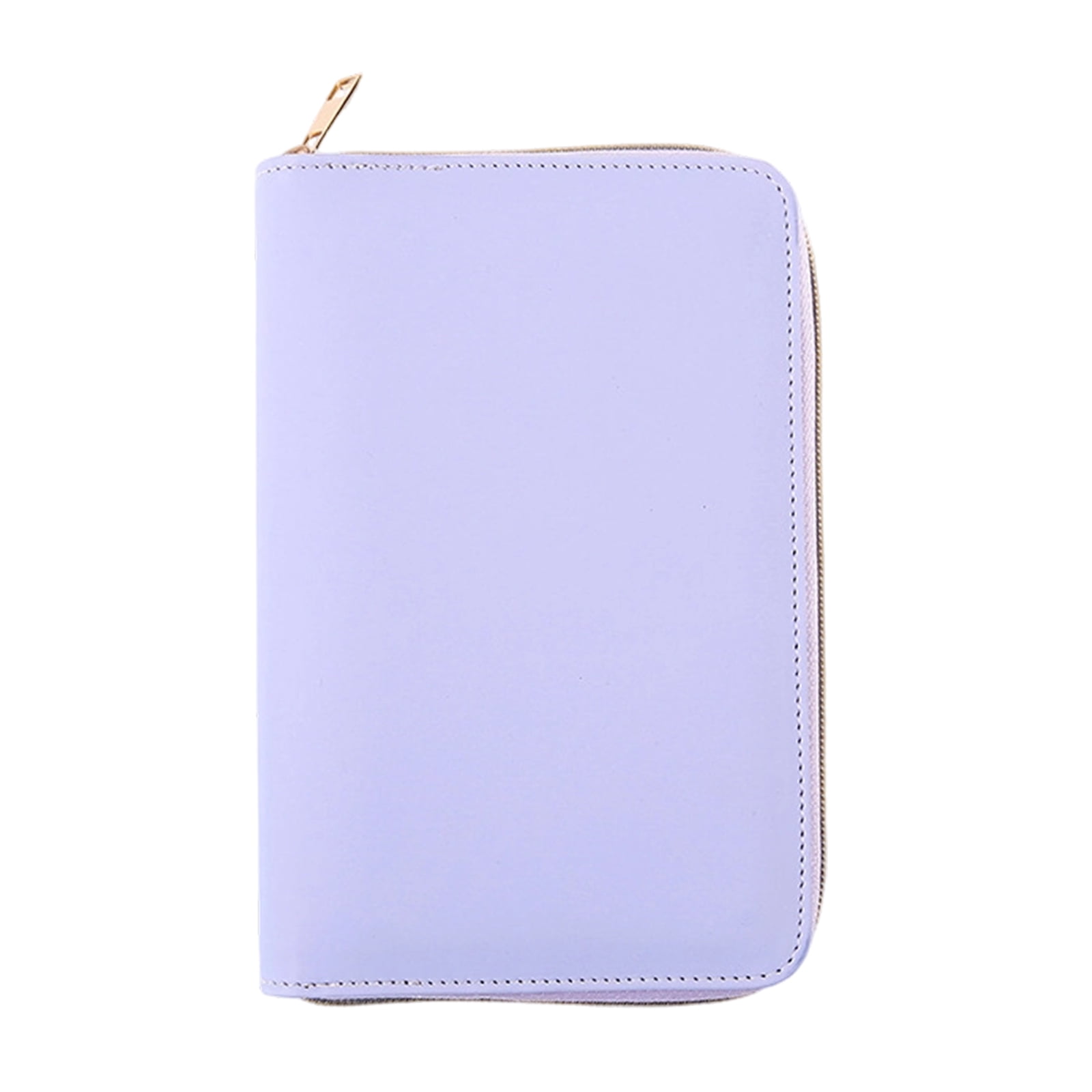Refillable PU Leather 6-Ring Binder Cover with Zippered Closure, Card Pocket & Elastic Pen Slot