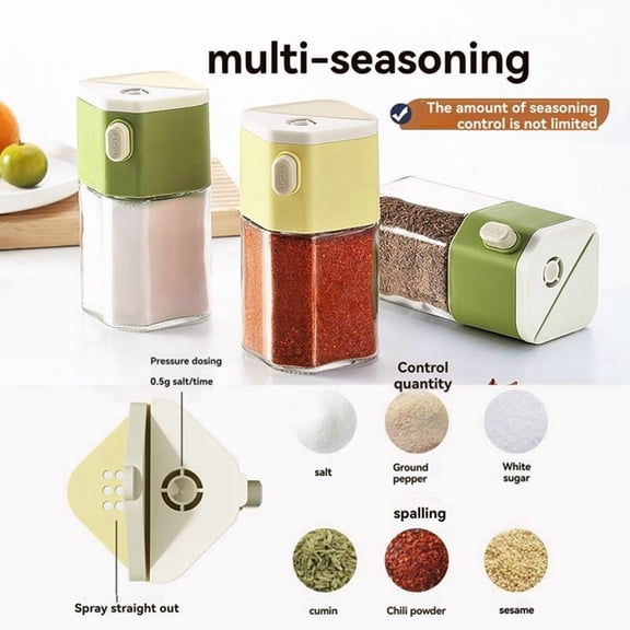 Refillable Pepper Shaker Kitchen Spice Bottle Grill Spice Jar Spice Dispenser Kitchen Household Spice Bottle Green,1 * Cruet,Green