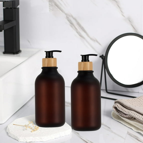 Refillable Plastic Soap Dispenser, 16 oz/500ml Hand Soap Bottle – Rust-Proof ABS Pump for Bathroom, Kitchen, Lotion, Shampoo – Modern Matte Finish (Coffee)