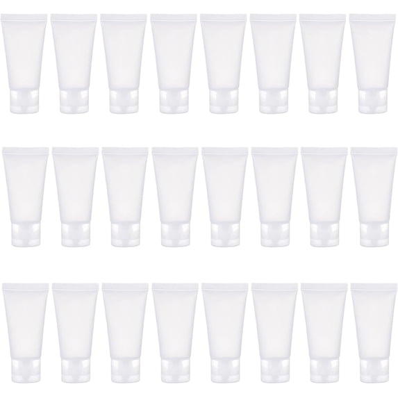 Refillable Plastic Squeeze Tube Bottles 24 Pack with Flip Cap for Travel Toiletries, 3.4oz
