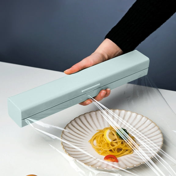 Refillable Plastic Wrap Dispenser with Cutter - Aluminum Foil, Cling Film & Baking Paper Dispenser, ABS Material, Magnetic Base, 1Pcs, White/Pink/Green Options