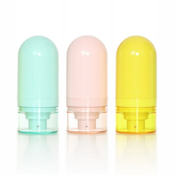 Refillable Pump Bottle,Empty Lotion Bottle,Portable Divided Bottle,Travel Container,Invert Lotion Bottle with Lock Lid,Press Vacuum Bottle,Lotion Cream Cosmetic Bottle,Leak Proof Dispenser Bottle,3pcs