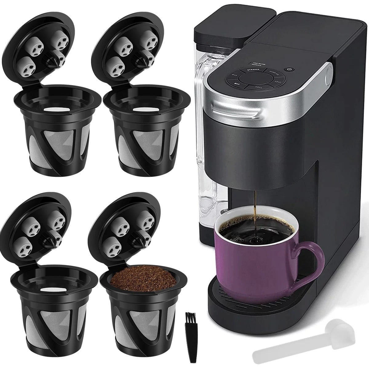 Refillable & Reusable Coffee Filter Pods 4 Count for Brewers