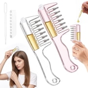 Refillable Scalp Oil Applicator Comb with 7 Metal Massage Tips, Hair Serum & Oil Applicator Bottle with Liquid Dispenser, Scalp Massager for Men & Women
