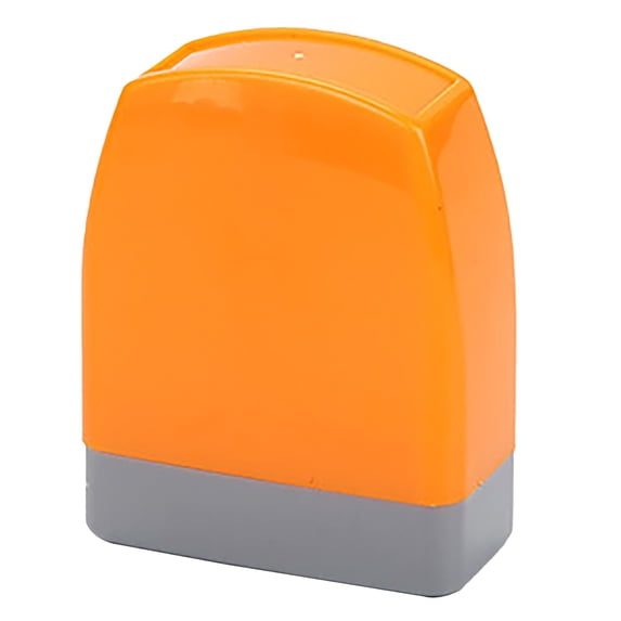 Refillable Self-Inking Stamp, Orange Plastic Office Rubber Stamp 5×2×4cm 1 Piece, Clear Impression Stamp for Document Marking & Daily Paperwork