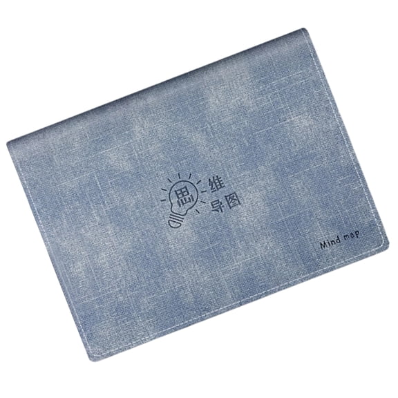 Refillable Softcover Mind Map Notebook with 9 Rings PU Leather Binder Covers 160 Pages for Brainstorming Note Taking