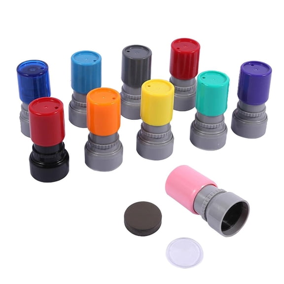 Refillable Teacher Reward Stamp Photosensitive Stamp Behavior Stamp for Interactive Homework and Classroom 17mm