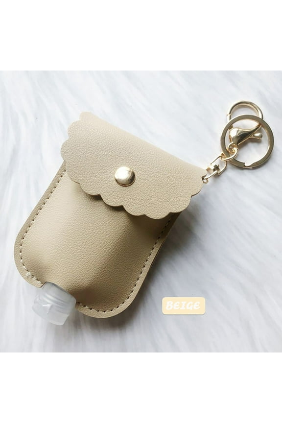 Refillable Travel Bottle and Keychain - Leakproof Liquid Dispenser, Empty Plastic Bottle Containers for Toiletries, Lotion, Lightweight and Portable, 1PC Beige