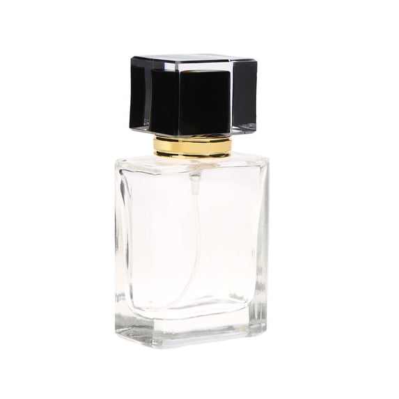 Refillable Travel Perfume Bottle 1.7 fl oz / 50ml Crystal Glass Atomizer Portable Metal Sprayer Fine Mist Leakproof Design Empty Scent Liquid Dispenser for Cologne Cosmetics Pack Black