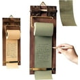 thumbnail image 1 of Refillable Wall Mounted Paper Roll,Vintage Clipboard Hanging Memo Board, Refillable Kraft Paper Roll With Cutter, Includes Wooden Pen For Retro Office, Kitchen & Home Decor, 1 of 5