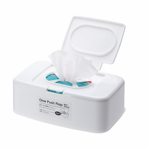 Refillable Wet Wipe Dispenser Box with Sealed Lid, One-Hand Access Plastic Tissue Holder for Bathroom, Office, Car and Countertop, 6.7 Inch