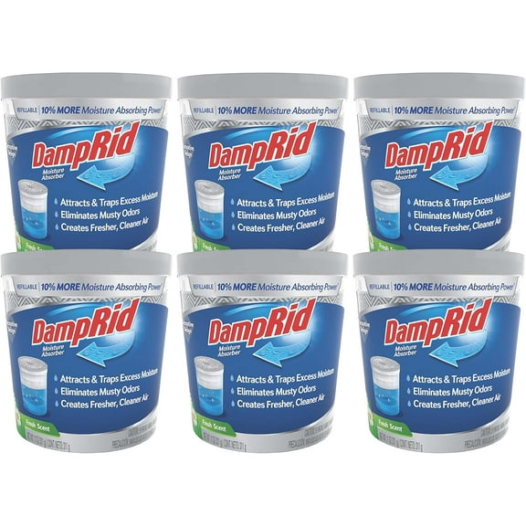 Refillable desiccant, 11 ounces, 6 pieces - Fresh-scented desiccant, absorption capacity increased by 10%*