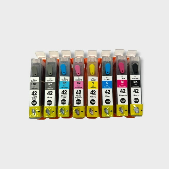 Refilled Refillable Replacement for Canon Pro100 PRO-100 Refillable Ink Cartridge CLI-42 with auto Reset chip (8 Pack)