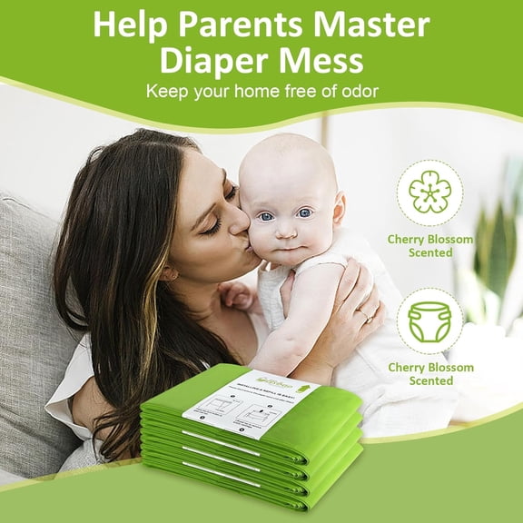 Refills Compatible with Dekor Plus Diaper Pail | 8 Pack | Disposable Diaper Pail Refill | Extra Thickness | Diaper Trash Bags | Cherry Blossom Scented | Holds up to 4640 Diapers