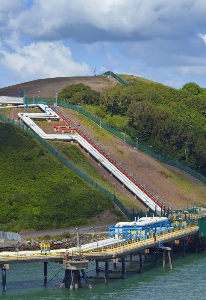 Refinary Pipeline in Milford Haven Pembrokeshire South Wales UK Canvas Art - Panoramic Images (25 x 36)