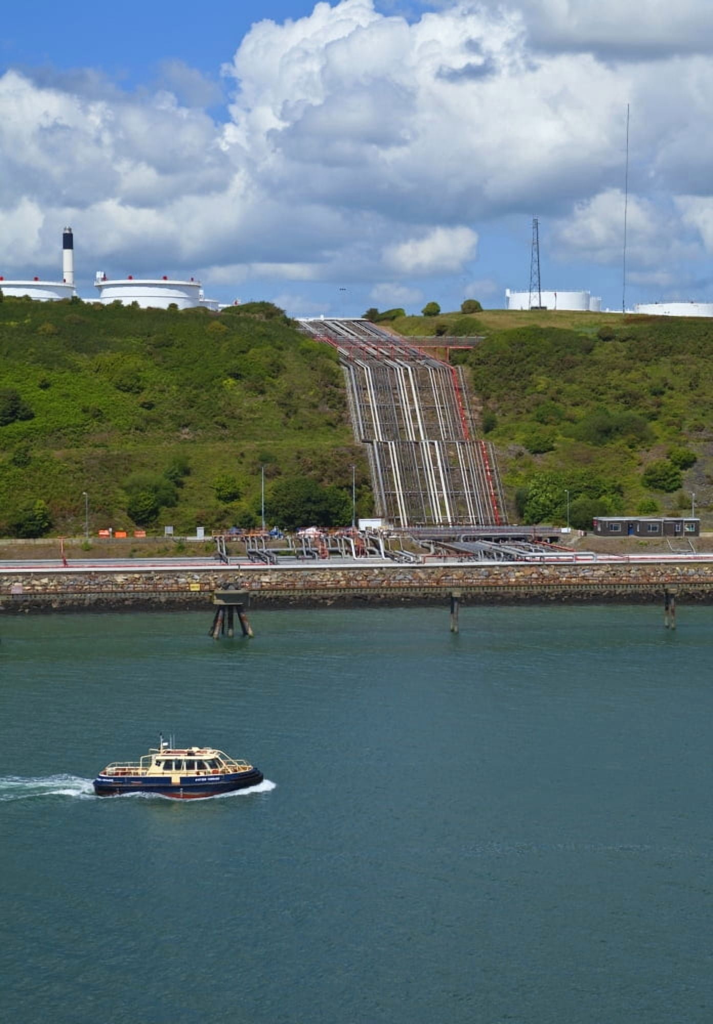 Refinary Pipeline in Milford Haven Pembrokeshire South Wales UK Canvas Art - Panoramic Images (36 x 24)