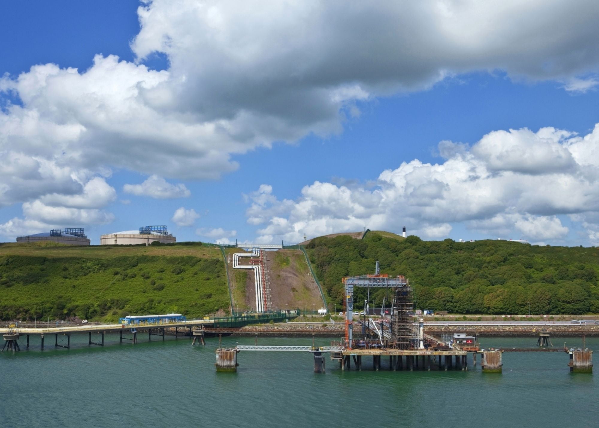 Refinary Pipeline in Milford Haven Pembrokeshire South Wales UK Canvas Art - Panoramic Images (9 x 27)