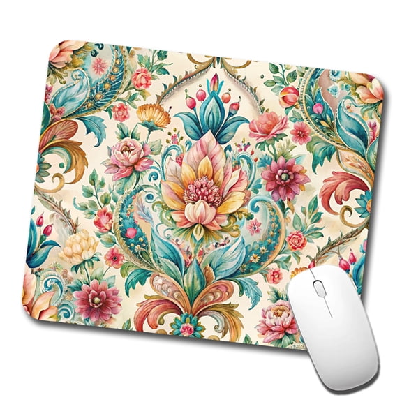 Refined Bohemian Wallpaper Mouse Pad Low Profile Gaming Mat