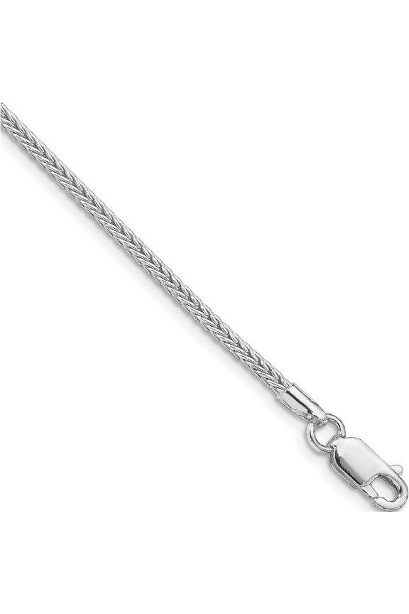Sterling Silver Rhodium-plated 2mm Diamond-cut Round Franco Chain