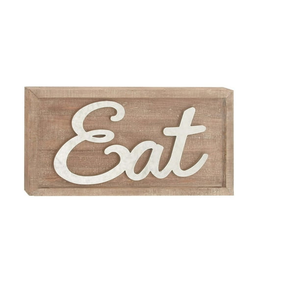 Refined Eat Wood Wall Sign
