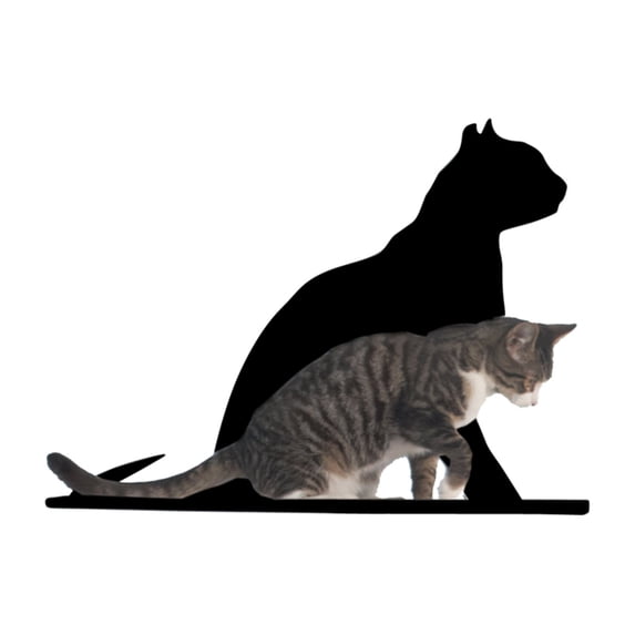 RefinedKind Cat Silhouette Cat Shelf Gaze - Black