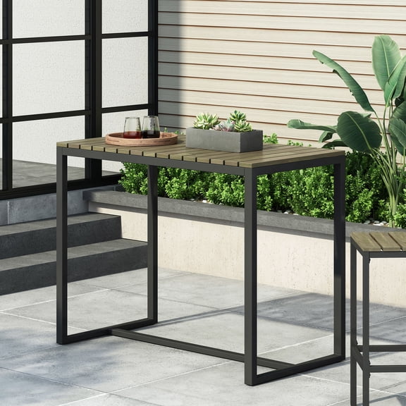 Durable Metal Frame/Outdoor Barbecue/Acacia Bar Table