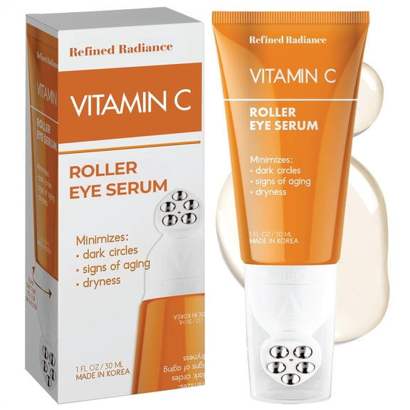 Refined Radiance Vitamin C Eye Roller  Dermatologist Tested, Anti-Aging, Korean Skin Care  Fades Dark Circles, Boosts Collagen, Smooths Fine Lines  Clean Beauty Formula  1.0 FL. Oz