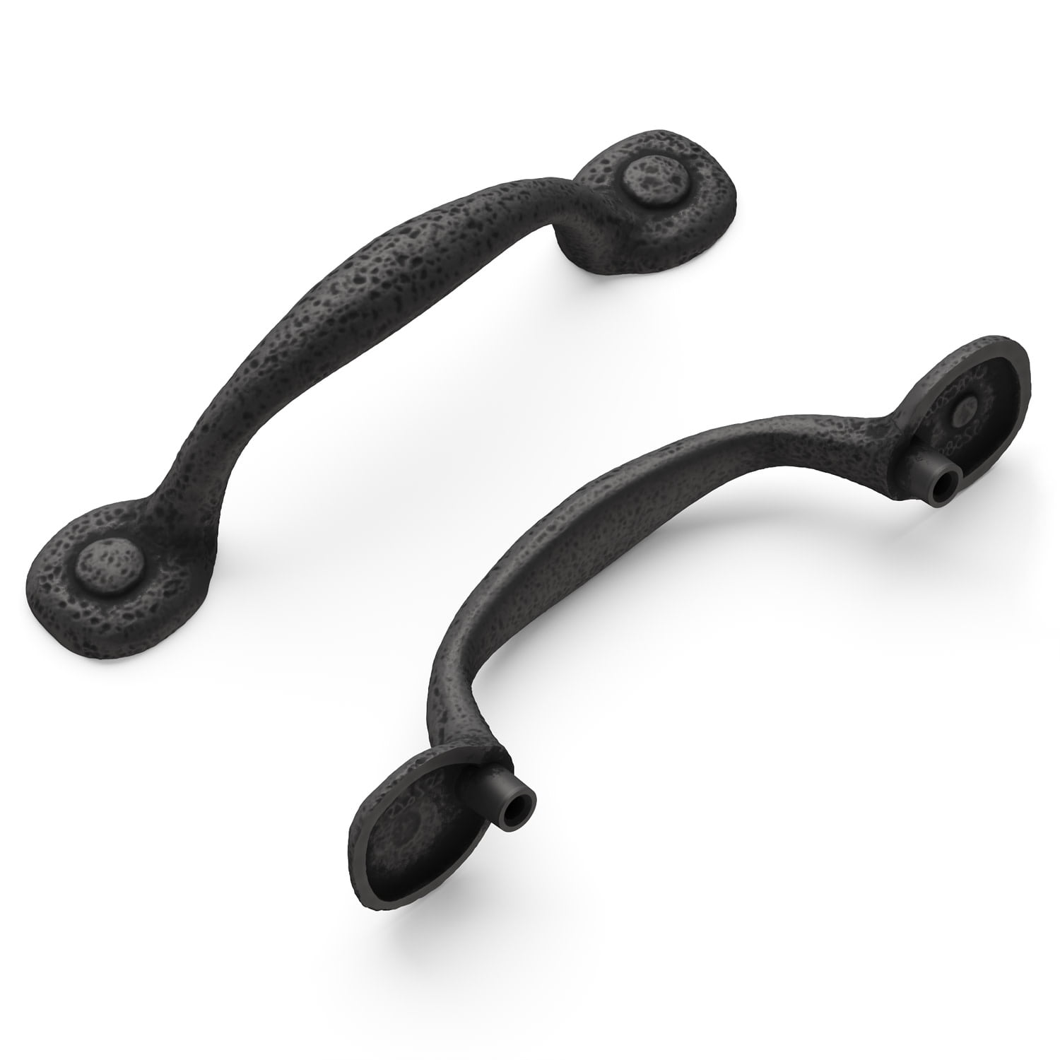 Refined Black Iron Rustic Cabinet Pulls with Mounting Hardware