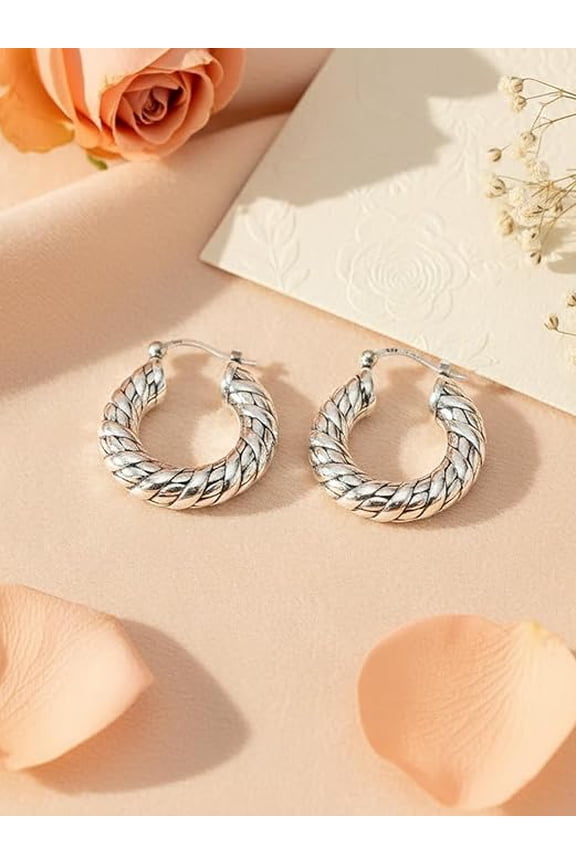Refined Sterling Silver Hoop Earrings