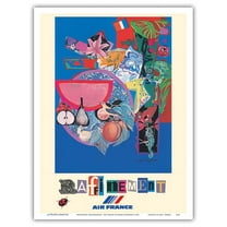 Refinement (Raffinement) - France - Vintage Airline Travel Poster by Roger Bezombes c.1981 - Master Art Print (Unframed) 9in x 12in