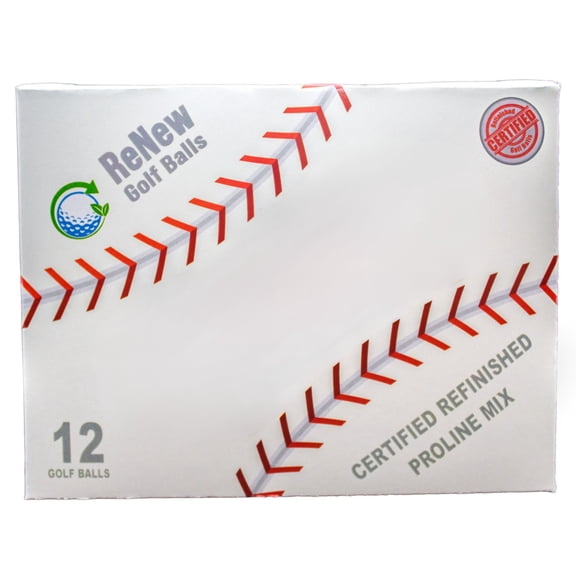 Pre-Owned Refinished Proline Mix Golf Balls, Baseballs - 12 Pack - Tour Performance by GBM GOLF