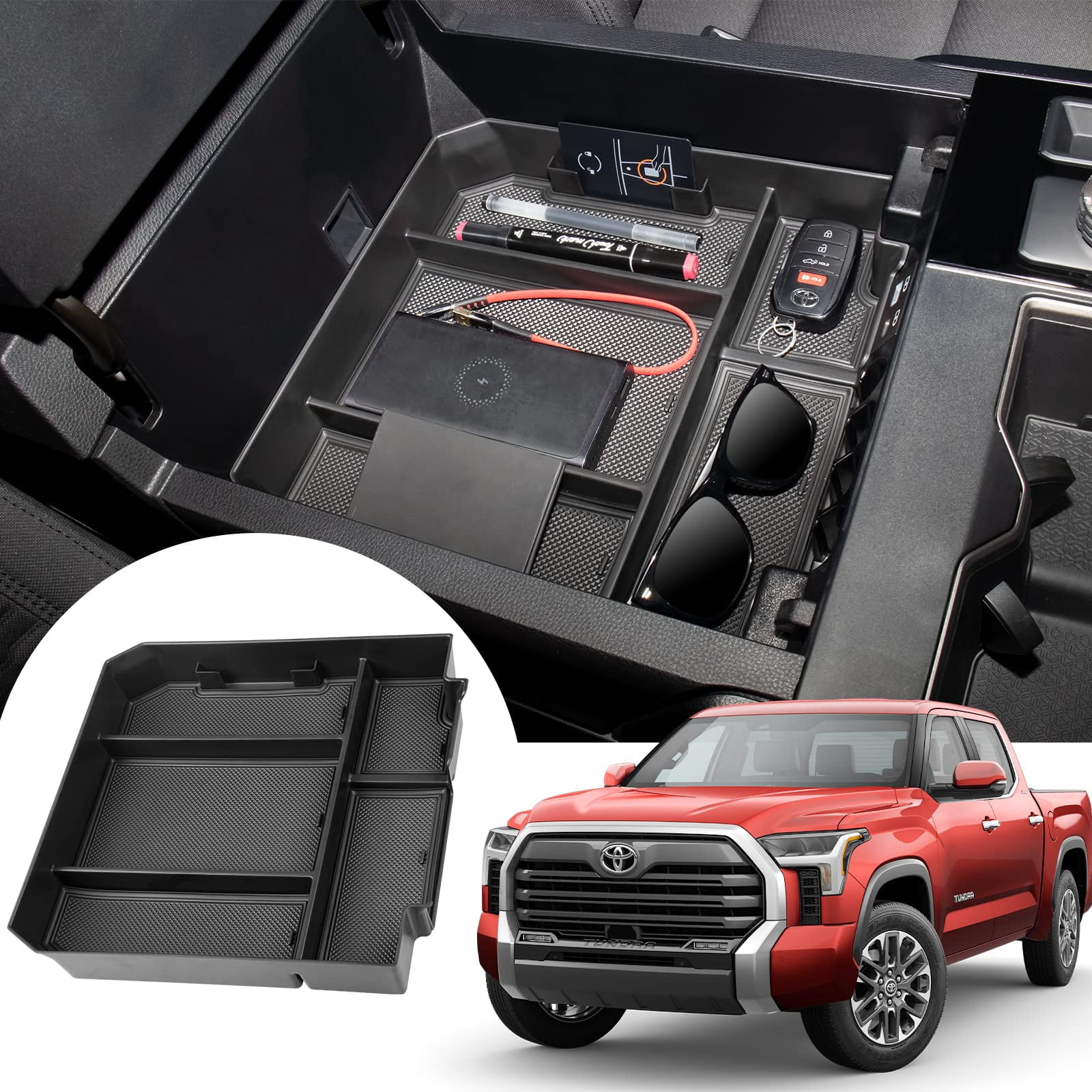 Car Storage Box for Toyota Tundra XK50 2007~2021 Accessories Central Console Armrest Organizer Pallet Holder Tray 2008 2013 2015 - 34
