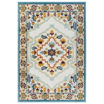 Reflect Ansel Distressed Floral Persian Medallion 5x8 Indoor and Outdoor Area Rug Multicolored