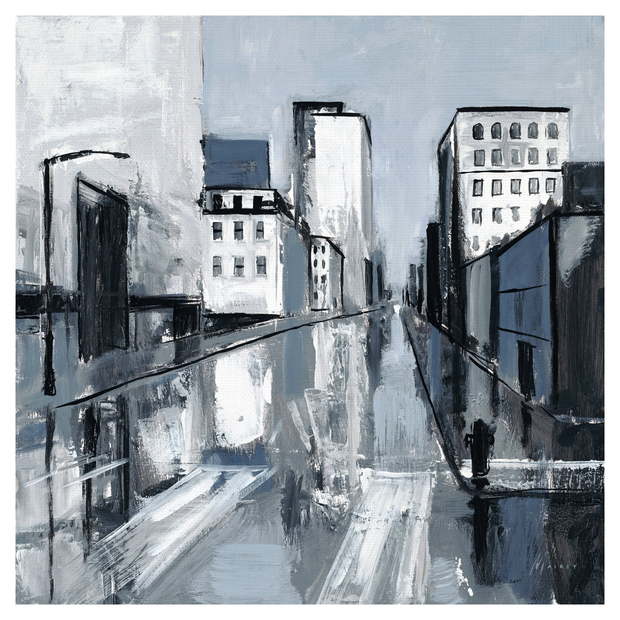 Reflected City by Shawn Mackey City Street Canvas Art