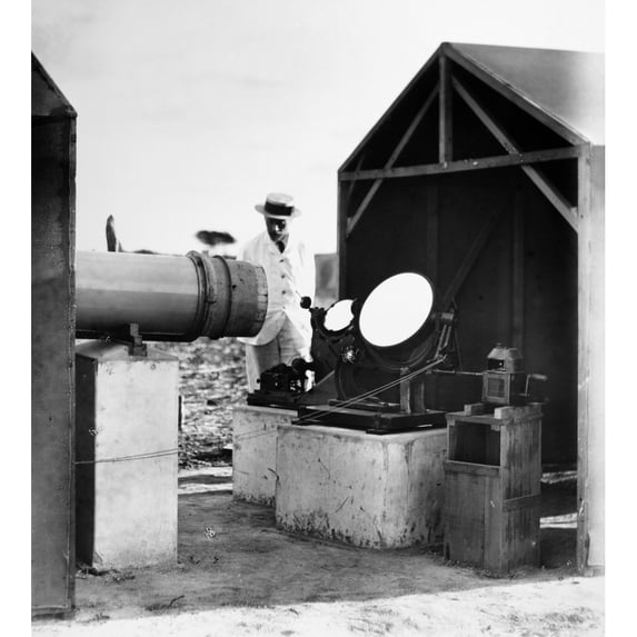 Reflecting Telescope C1910. Nenglish Reflecting Telescope At An Unidentified Tropical Location. Photographed C1910.