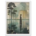 thumbnail image 1 of Reflecting and Reflection of Calm Artwork Modern Simple Calming Soft Painting Flat Lake Trees Artwork Framed Wall Art Print A4, 1 of 5