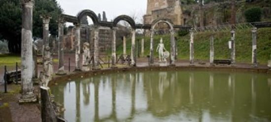 Reflecting pool in Hadrians Villa Tivoli Lazio Italy Canvas Art - Panoramic Images (30 x 14)