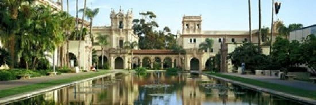 Reflecting pool in front of a building Balboa Park San Diego California USA Canvas Art - Panoramic Images (18 x 6)