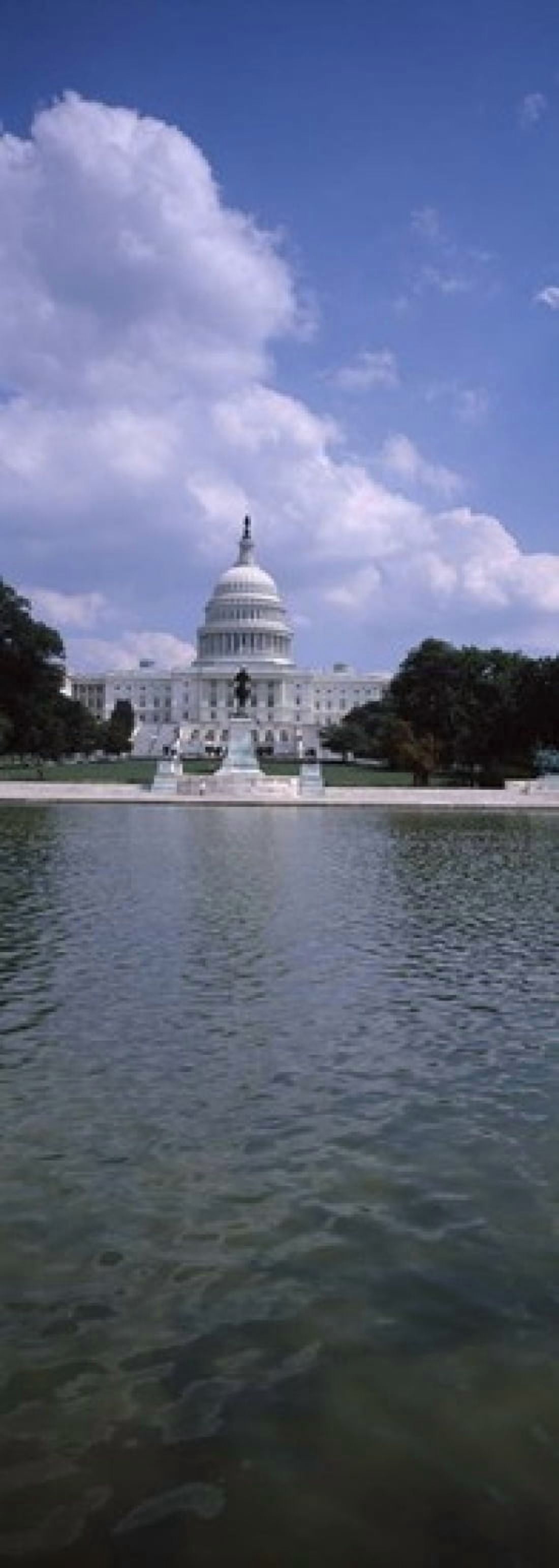 Reflecting pool with a government building in the background Capitol Building Washington DC USA Canvas Art - Panoramic Images (36 x 13)