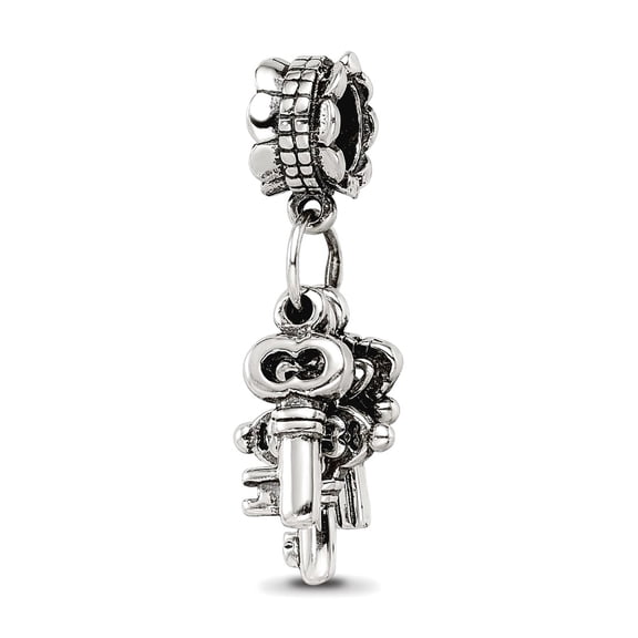 Jewelry by Sweet Pea Sterling Silver Reflections Three Keys Dangle Bead