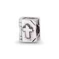 thumbnail image 1 of 925 Sterling Silver Polished Artisan Oxidized Reflections Teen Bible Bead Charm Pendant Necklace 6.36x5.45mm Wide -  Jew, 1 of 5