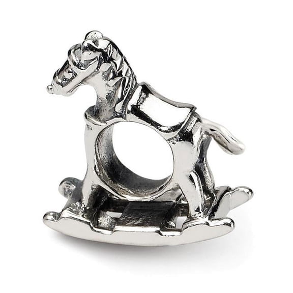 925 Sterling Silver Oxidized Reflections Rocking Horse Bead Charm 13.64x5.45mm Wide Pendant Necklace for Women