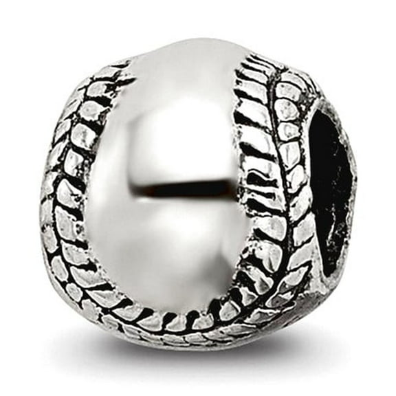 925 Sterling Silver Polished Oxidized Reflections Softball Bead Charm 6.36x5.45mm Wide Pendant Necklace for Women
